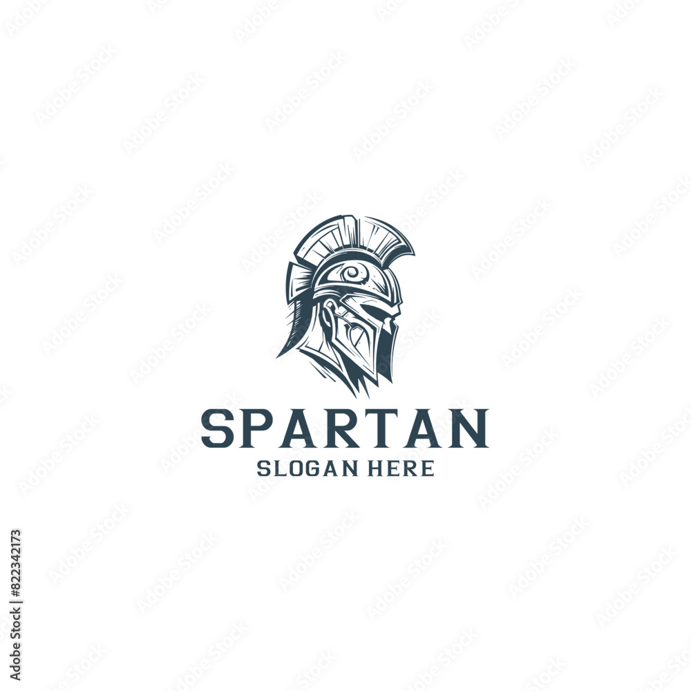 Fototapeta premium Spartan head logo vector illustration