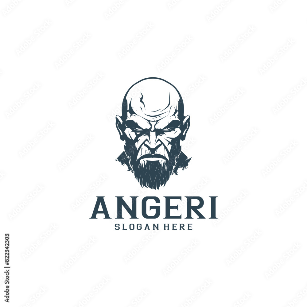 Angry man logo vector illustration