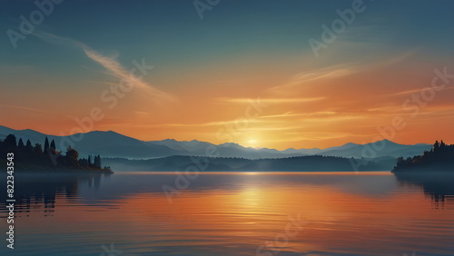 sunrise over the lake © Yongjin