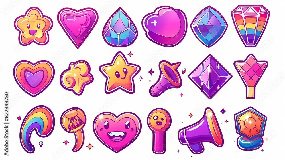 The 70s groovy element modern set as shown. Includes cartoon characters, doodle smile faces, hearts, diamonds, megaphones, hands, rainbows, stars, words. The 70s groovy element modern set as shown. Includes cartoon characters, doodle smile faces, hearts, diamonds, megaphones, hands, rainbows, stars, words.