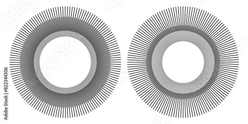 Set of Abstract Radial Circle Design Elements.