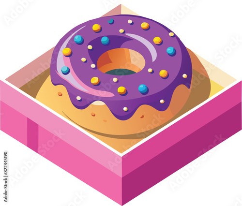 box of donut bakery doughnut Vector illustration