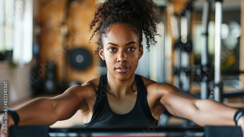 determined and focused black woman practicing pilates in her home gym promoting an active and healthy lifestyle lifestyle portrait