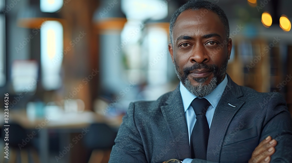 african american business leader looking at camera in working environment.stock photo african american business leader looking at camera in working environment.stock photo