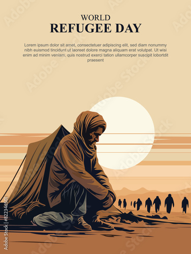 World Refugee Day background.