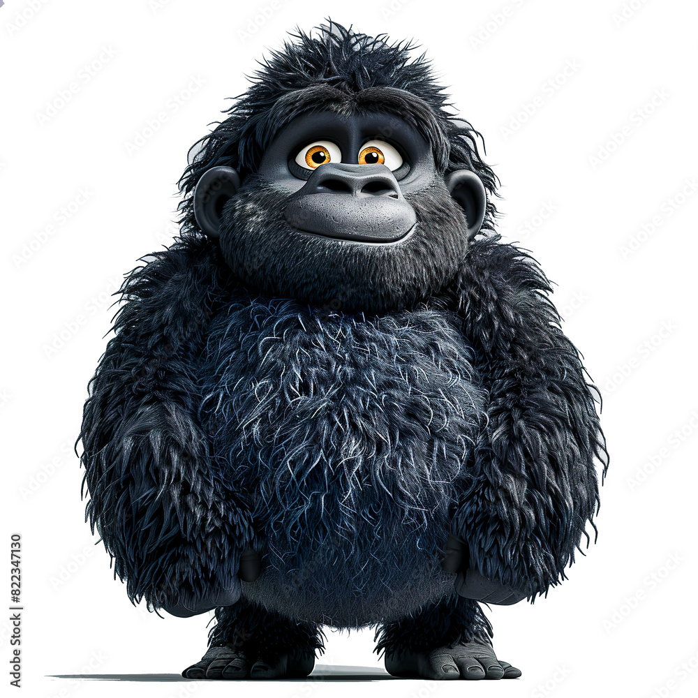 Obraz premium Cute Gorilla cartoon illustration. Baby Gorilla cartoon character.