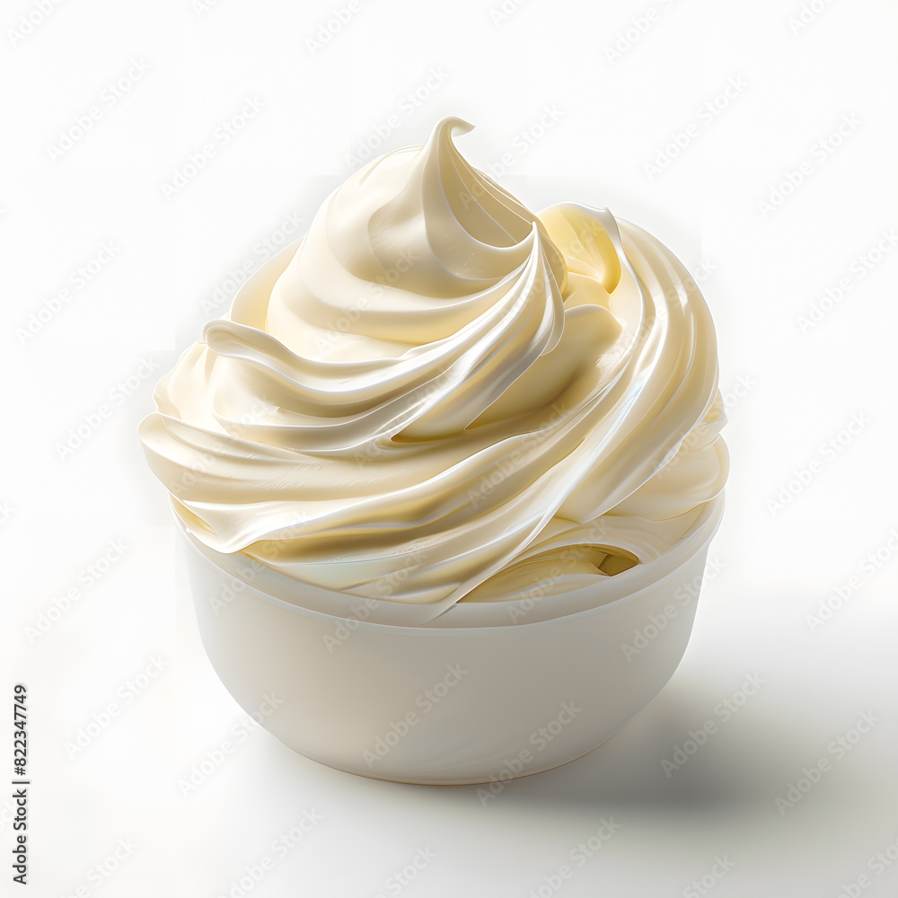 Opened cosmetic white cream jar isolated on white background Opened cosmetic white cream jar isolated on white background