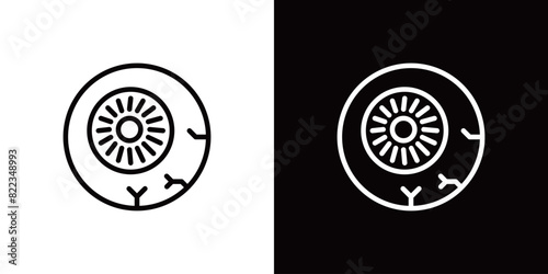 目玉の線画アイコンセット