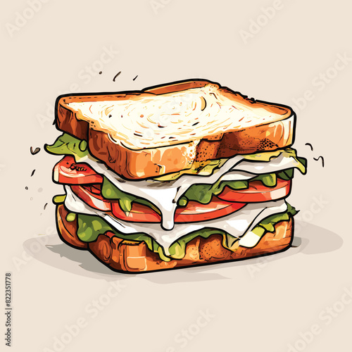 sandwich with ham and cheese