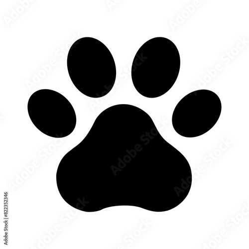 Cat paw icon isolated on white background.