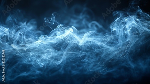 Dynamic Blue Energy: Abstract Background with Smoke and Light Motion