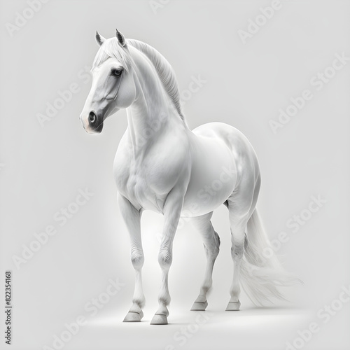 white horse isolated on white