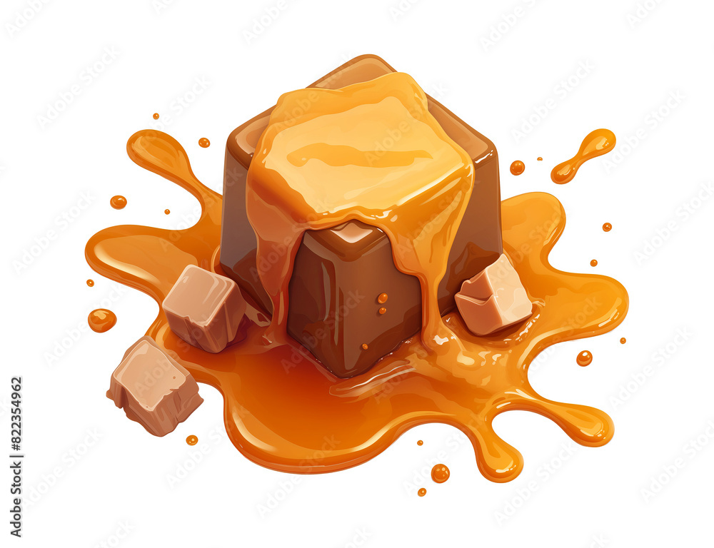 chocolate dessert with caramel isolated on transparent background chocolate dessert with caramel isolated on transparent background