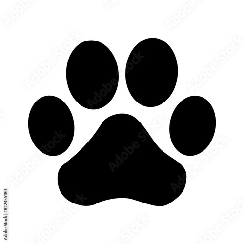 Cat paw icon isolated on white background.