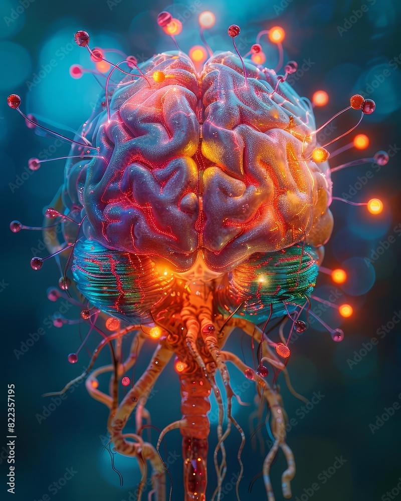 Fototapeta premium Aging brain complex puzzle mind game ingenious synapses pathways Wit visionary