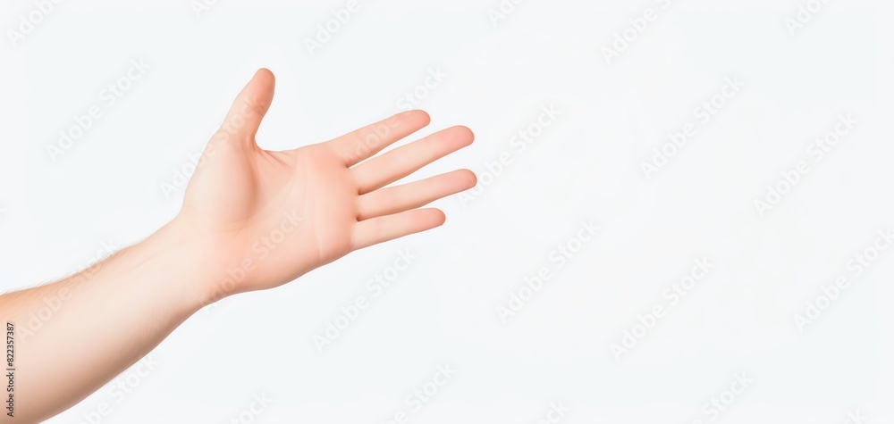 An outstretched hand against a white background symbolizing offering, reaching out, or support. Perfect for healthcare, partnership, or community themes.