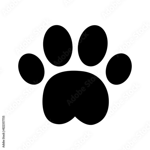 Cat paw icon isolated on white background.