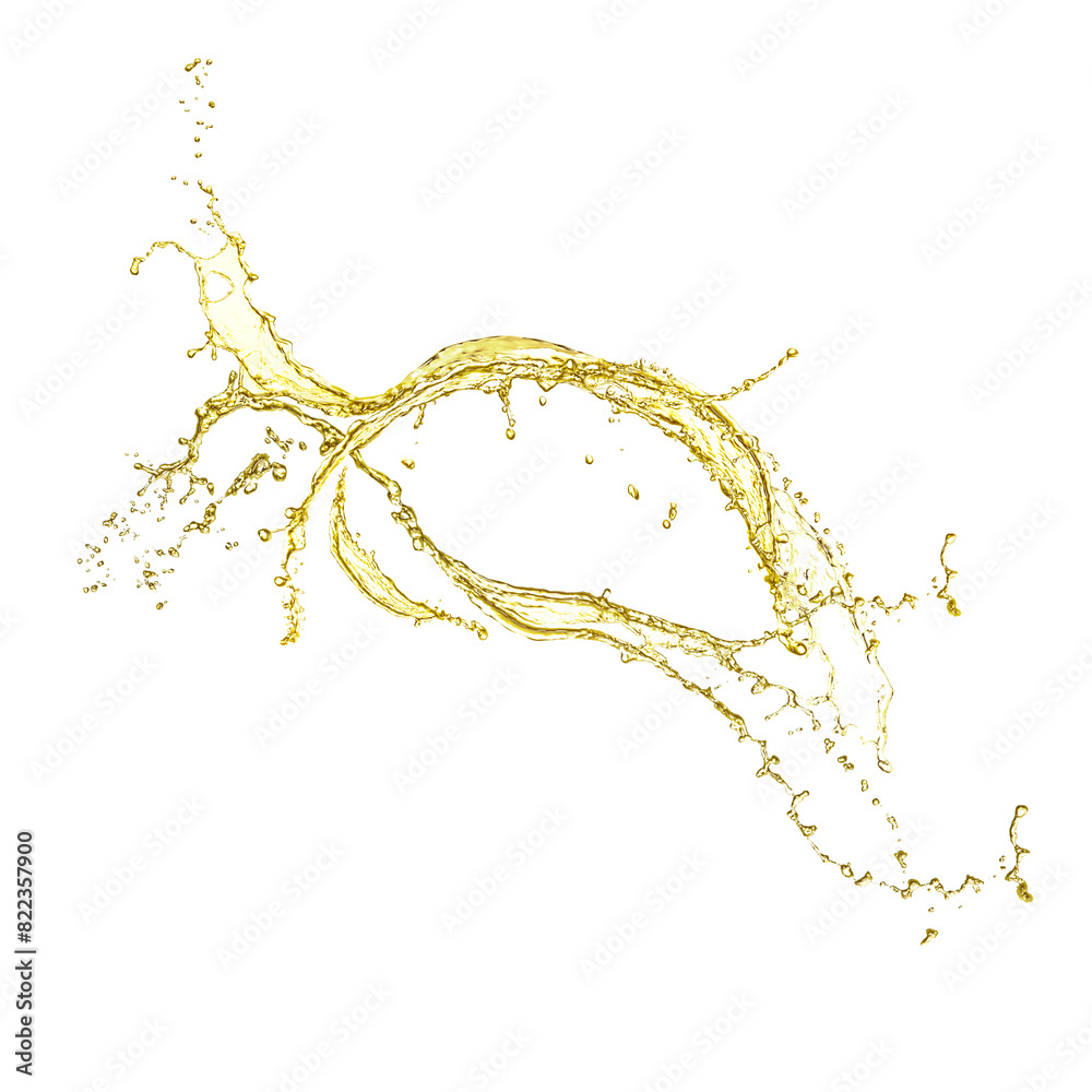 Fototapeta premium Splashes of cooking oil isolated on white