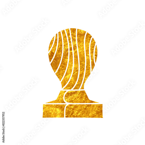 Coffee tamper drawing in gold color style