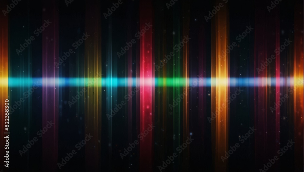 Obraz premium Colored lines with reflections vanish into the darkness forming beautiful patterns.