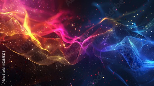 Colorful abstract background with plexus elements