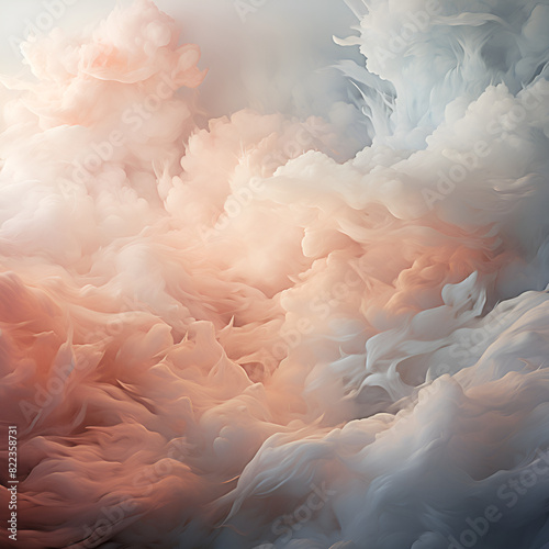 Artistic portrayal of pink and blue clouds.