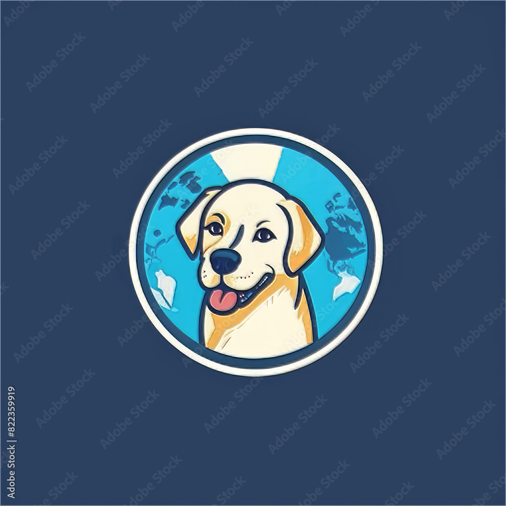 Logo with a picture of a dog. Logo with a picture of a dog.