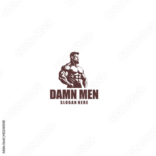 Fitness man logo vector illustration