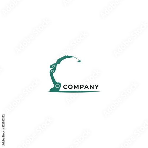 welding robot logo design template