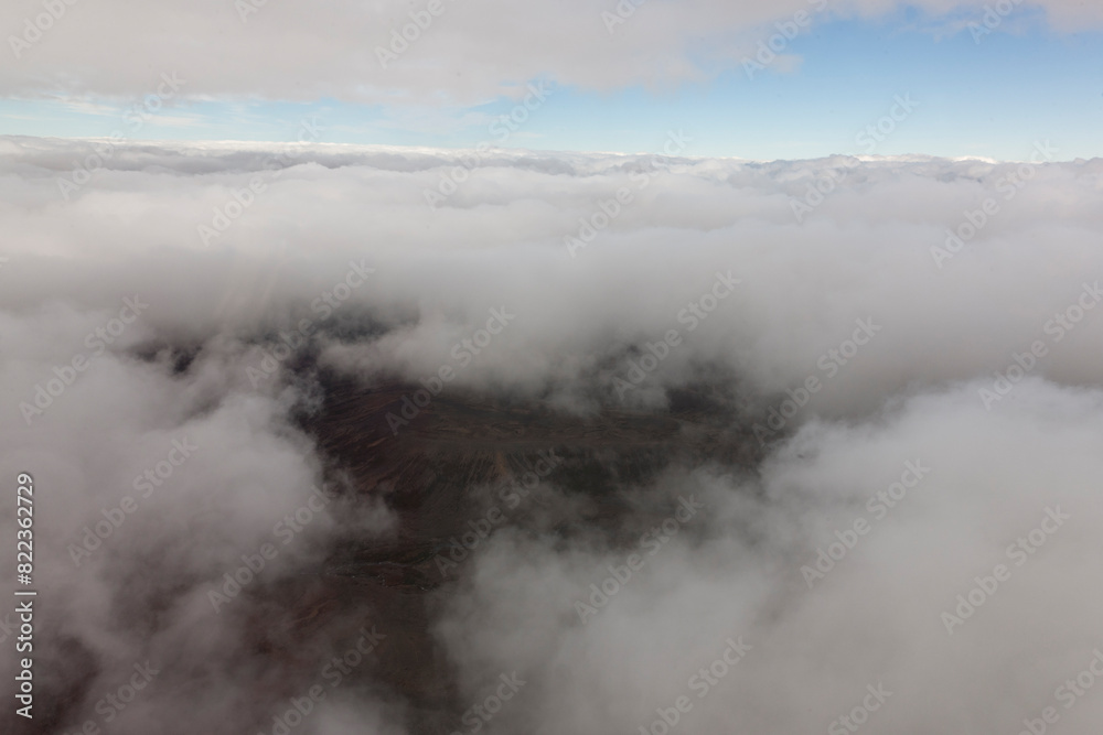 New Zealand view from a helicopter on a cloudy autumn day New Zealand view from a helicopter on a cloudy autumn day