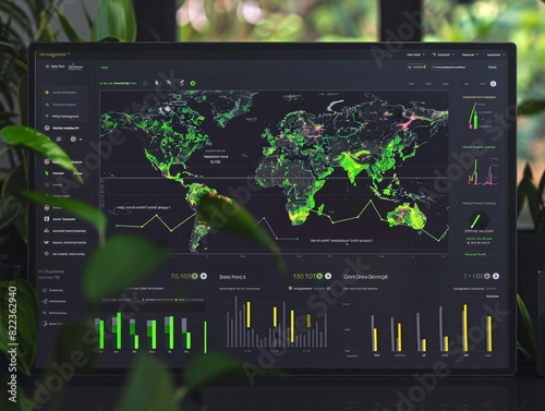 Interactive dashboard of a carbon offset marketplace, highlighting transparency in offsetting efforts worldwide