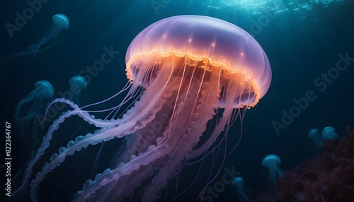 A Jellyfish In A Sea Of Glowing Tentacles © Marziyya