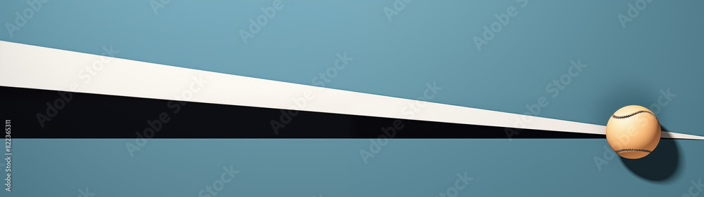 Obraz premium Abstract Art with Ball and Rod in Blue and White Tones