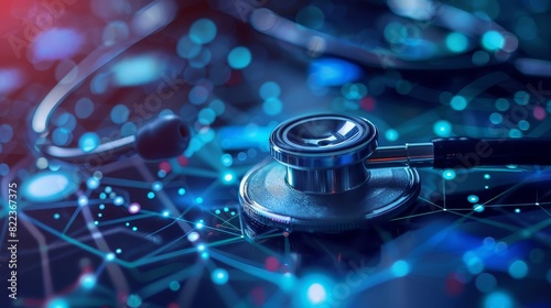 Doctors digitally diagnose patients on advanced technology equipment Digital healthcare and global health medical technology connectivity