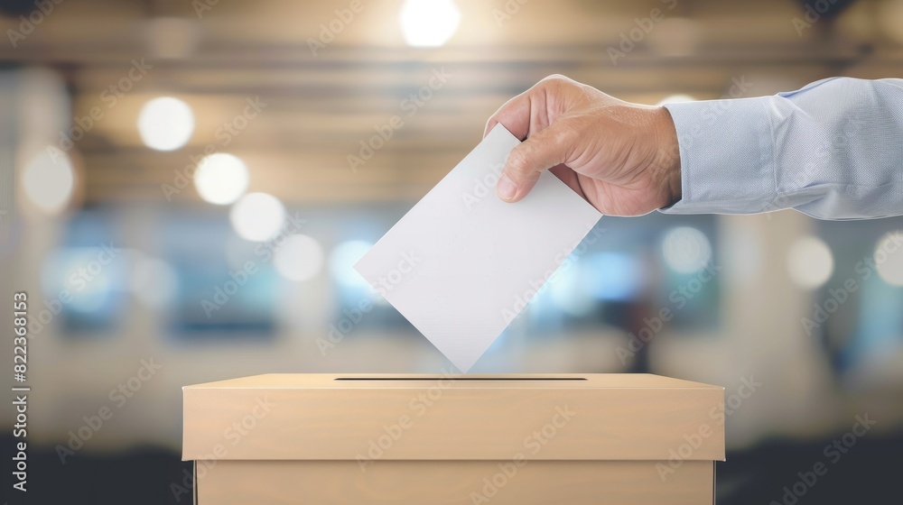 a hand participating in the election process by dropping a blank paper into the box, emphasizing the importance of voter engagement a hand participating in the election process by dropping a blank paper into the box, emphasizing the importance of voter engagement