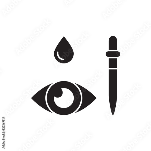 eye drop, pipette icon design, isolated on white background, vector illustration