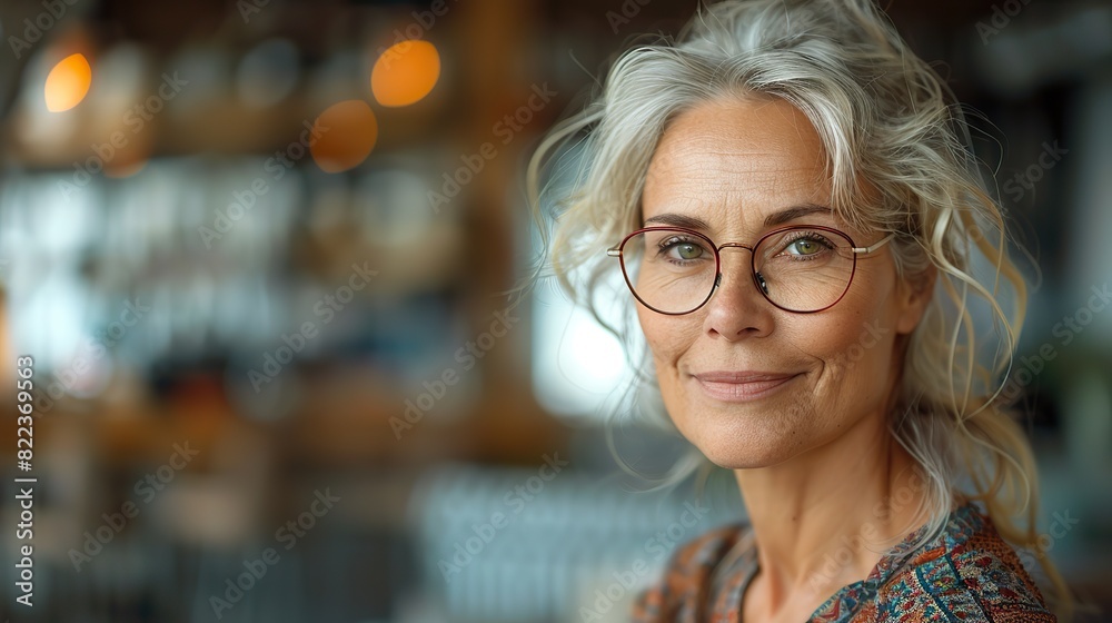 senior woman is photographed looking at the camera successful older businesswoman with spectacles standing in office is a happy old professor.photo illustration senior woman is photographed looking at the camera successful older businesswoman with spectacles standing in office is a happy old professor.photo illustration