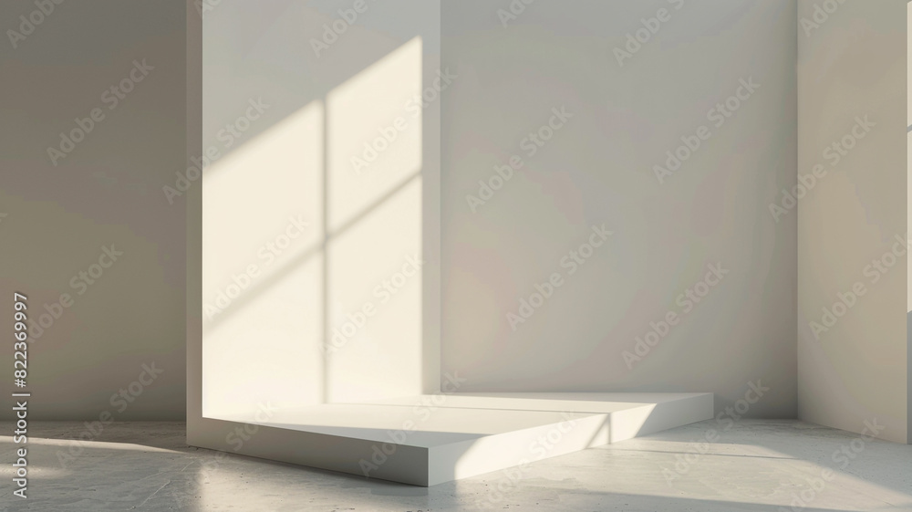 Fototapeta premium empty room background with corner stand