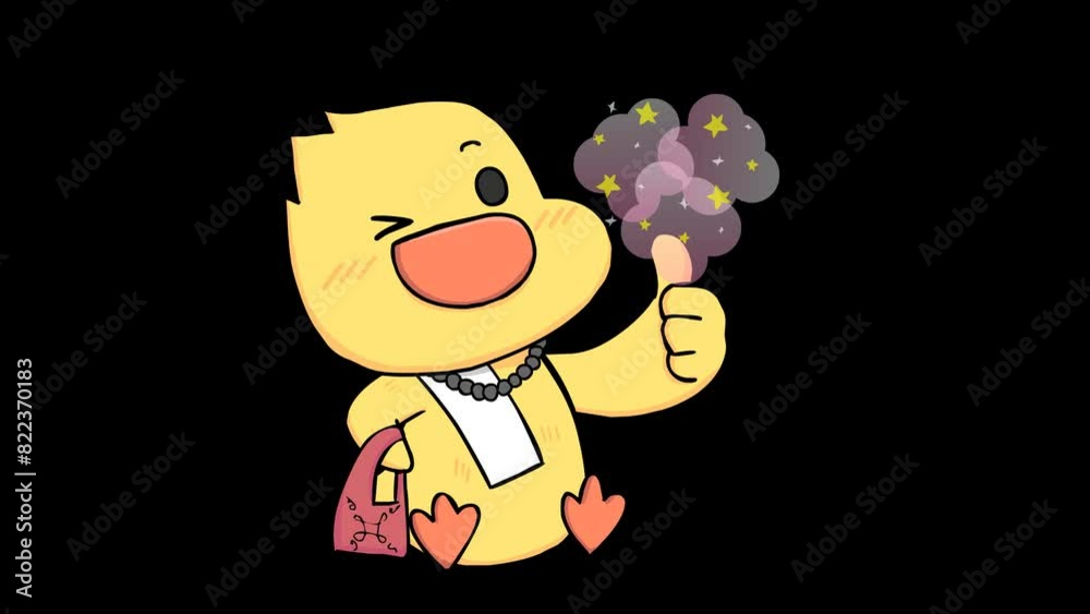Funny Animated Witch Doctor Duck with Thumbs Up on Transparent Background Funny Animated Witch Doctor Duck with Thumbs Up on Transparent Background