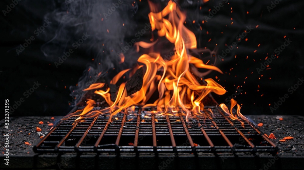 Charcoal for Barbecue Background With Flames Charcoal for Barbecue Background With Flames