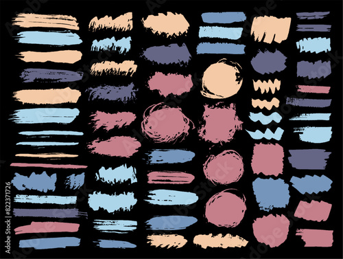 Paint dry brushstroke mega group. Isolated inkblot streak sumie shapes. Speck splash web sticker silhouette collection. Brushstroke acrylic blots design.