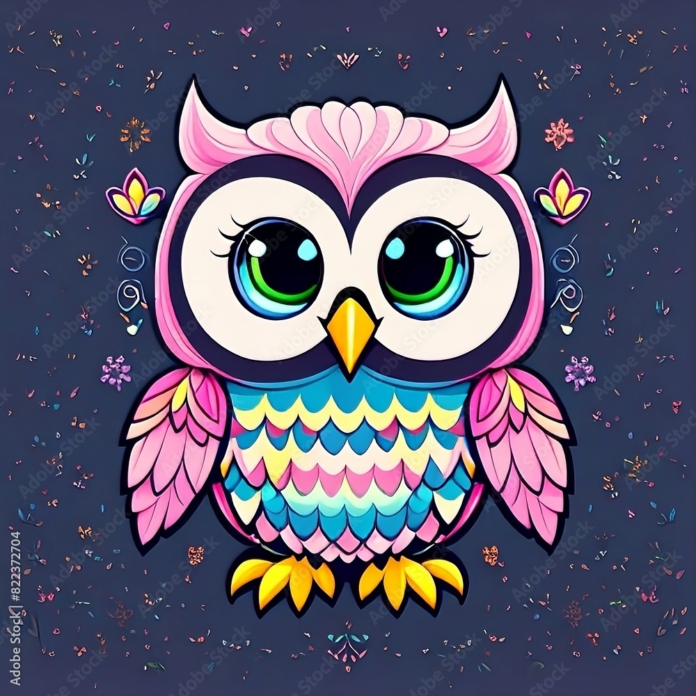 Fototapeta premium owl on the moon