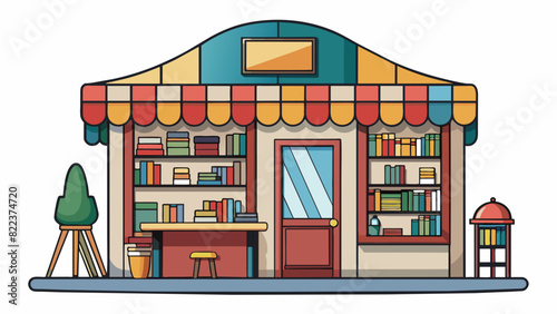 A bookshop with floortoceiling shelves lovingly stocked with a variety of genres. A cozy reading nook in the corner of the store entices customers to. Cartoon Vector