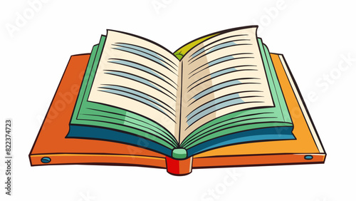 A book laid open on a desk with highlighted and underlined words showing the impact of its words and ideas on the mind of the reader.. Cartoon Vector