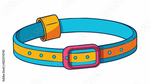 A bright neoncolored belt made of rubber or plastic material. The belt is lightweight and stretchy with a plastic buckle that clicks into place. The. Cartoon Vector
