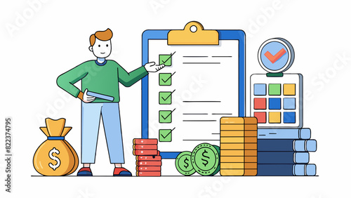 A budget list This is a record of a persons income expenses and financial goals. It may include categories such as bills groceries savings and. Cartoon Vector