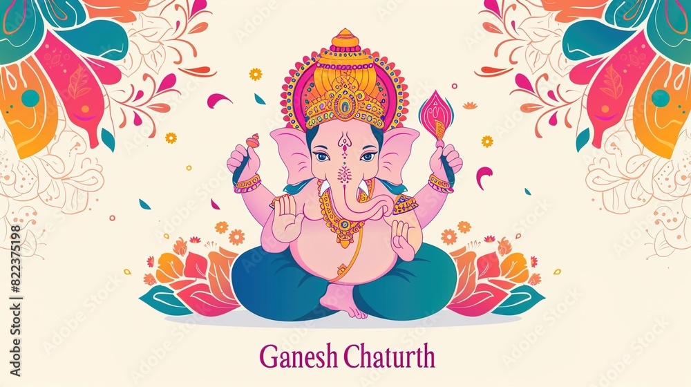 vector illustration of Ganesh Chaturthi festival of India. vector illustration of Ganesh Chaturthi festival of India.