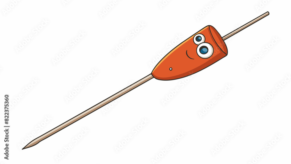 A fabric sewing needle with a thin elongated body and a sharp tapered point. It has a small eye at one end for threading and a smooth surface for easy. Cartoon Vector A fabric sewing needle with a thin elongated body and a sharp tapered point. It has a small eye at one end for threading and a smooth surface for easy. Cartoon Vector