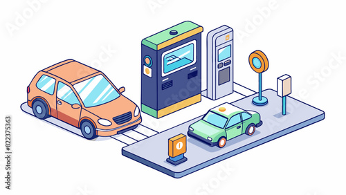 A fee is a charge applied at a public parking lot for the use of a designated parking space. It is often based on a time limit and is paid at a. Cartoon Vector