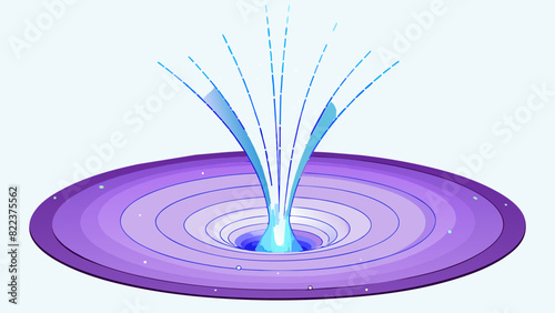 A glowing vortex of spiraling energy emanating from a central point and stretching outward into the void. Its electric blue and purple hues suggest a. Cartoon Vector